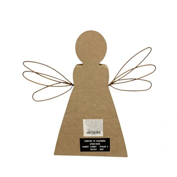 Wooden Angel with Wire Wings - Picture 2 of 2